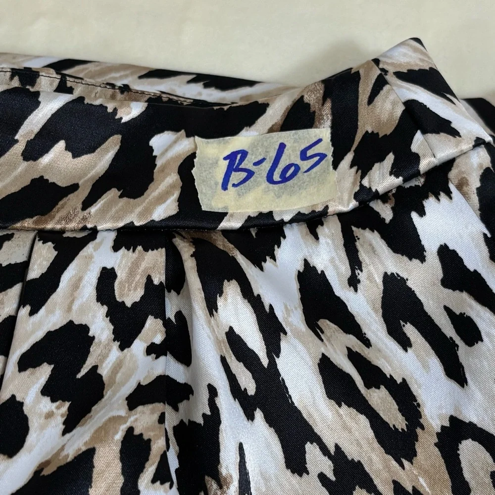 White House Black Market Women’s Leopard Print Pleated A-Line Skirt W/ Pockets